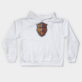 Primitive RPG wooden shield Kids Hoodie